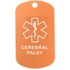 Custom 2 Pack - Cerebral Palsy Medical Alert ID Necklaces with Copper Custom Tags, Green Dark Silencers, and 30'' USA Chains view 2
