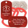 Custom 2 Pack - Cerebral Palsy Medical Alert ID Necklaces with Red Custom Tags, Red Silencers, and 30'' USA Chains view 1