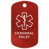 Custom 2 Pack - Cerebral Palsy Medical Alert ID Necklaces with Red Custom Tags, Red Silencers, and 30'' USA Chains view 2