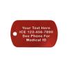 Custom 2 Pack - Cerebral Palsy Medical Alert ID Necklaces with Red Custom Tags, Red Silencers, and 30'' USA Chains view 3