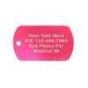 Custom 2 Pack - Cerebral Palsy Medical Alert ID Necklaces with Pink Hot Custom Tags, Red Silencers, and 30'' USA Chains view 3