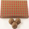 Scott's Cakes Milk Chocolate Covered Bubble Gum Truffles in a 1 Pound Christmas Plaid Box view 1