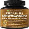 NUTRAHERBALS Ashwagandha Supplement Made with Premium Ashwaganda Root Powder 1200mg with Black Pepper Extract for Increased Absorption - 120 Vegi Capsules view 1