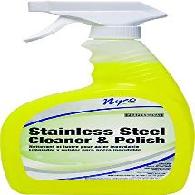 Nyco NL887-Q6PS Water Based Stainless Steel Cleaner and Polish, 32 oz, Yellow, Mild, 8.003% VOC, 25 cPs, 6-8