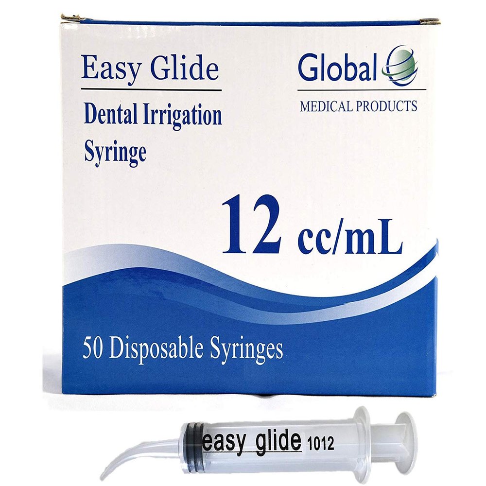 Easy Glide Curved Tip Syringes 12/ml 12/cc , No Needle, Pack of 25