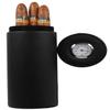 AMANCY Effective Black Leather Giftable Cigar Cylinder Humidor for 5 Cigars, Travel Cigar Case with Outside Hygrometer, Cedar Wood Lined Portable Leather Cigars Humidor. view 1