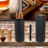 AMANCY Effective Black Leather Giftable Cigar Cylinder Humidor for 5 Cigars, Travel Cigar Case with Outside Hygrometer, Cedar Wood Lined Portable Leather Cigars Humidor. view 2