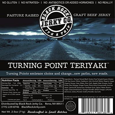 Black Rock Jerky Co. Beef Jerky, Turning Point Teriyaki, 2.5 Ounce