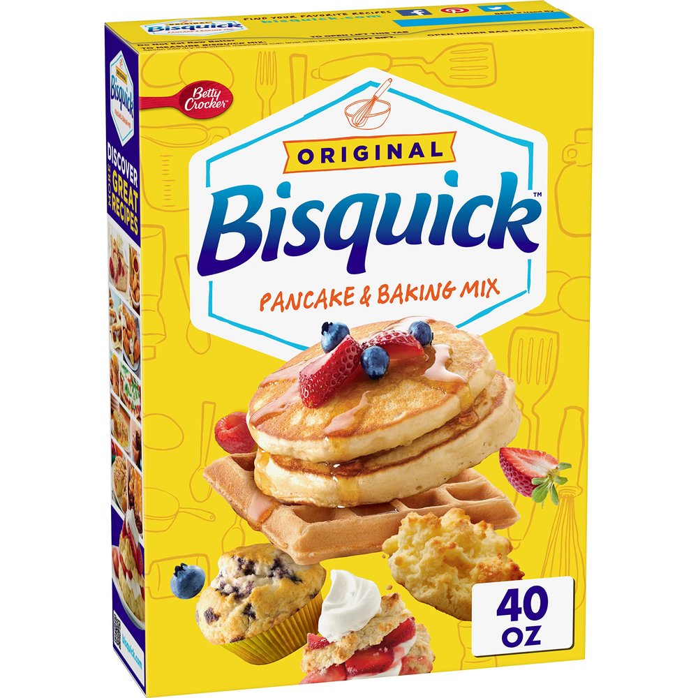 Betty Crocker Bisquick Baking Mix, Pancake & Baking Mix, Original, 40 Oz Box (Pack of 10)