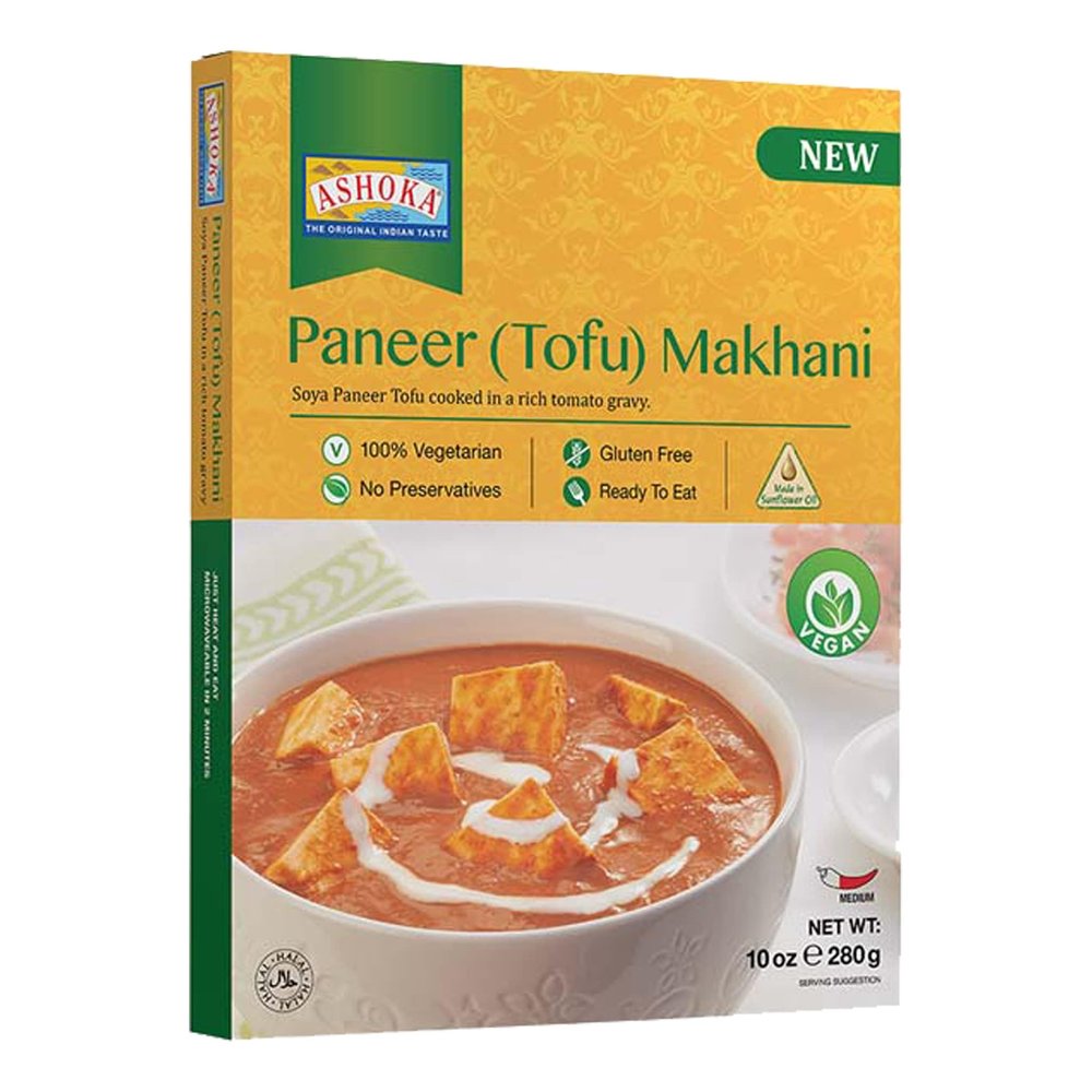 Ashoka Meals 1932, Tofu Curry, Plant-Based Gluten Free Meals, All-Natural, Ready to Heat Paneer Makhani, Kosher Certified, Authentic Indian Cuisine, Healthy Work Lunch, No Preservatives, Pack of 1