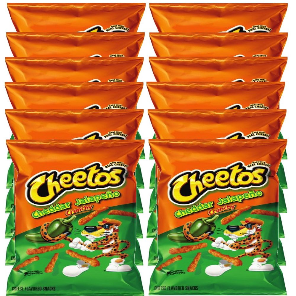 Cheetos Cheddar Jalapeo Crunchy Cheese Flavored Party Snacks Net Wt 8.5 Oz (pack of 12)