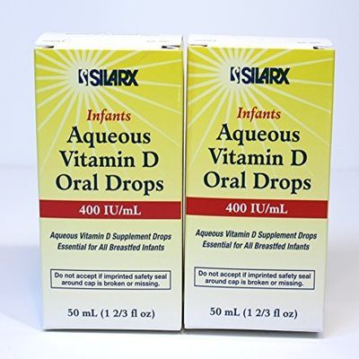 Infants Aqueous Vitamin D Oral Drops 400IU/ml 2-Pak (2 x 50ml) by Silarx