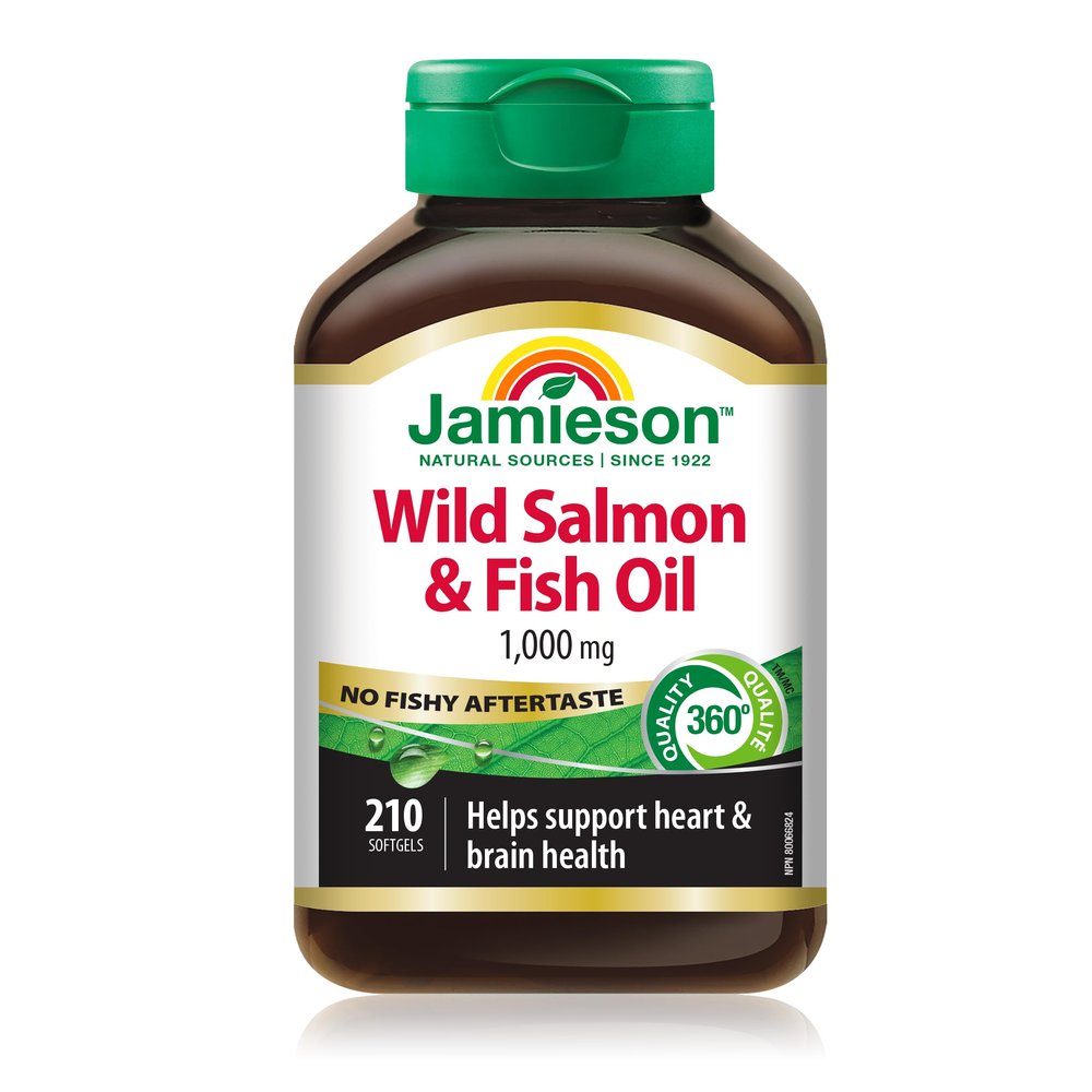 Jamieson No Fishy Aftertaste - Wild Salmon & Fish Oil 210 SoftGels