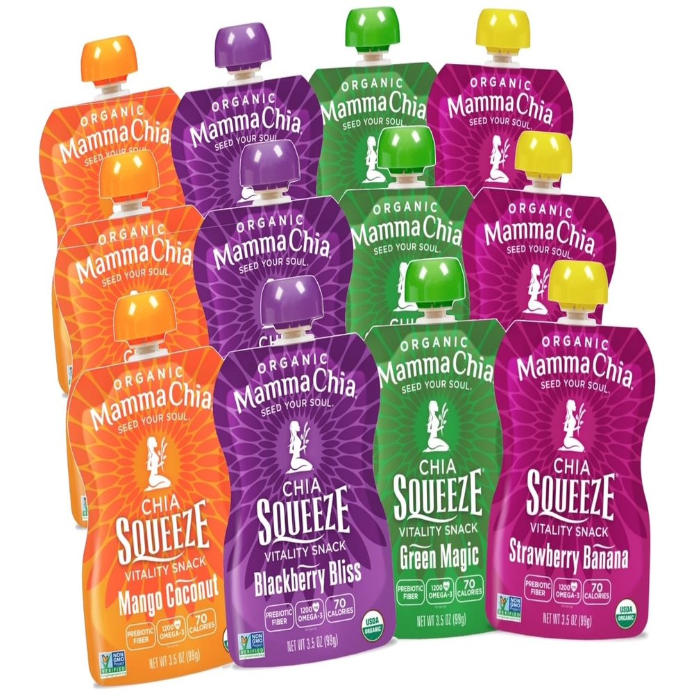 Mamma Chia Squeeze (4 variety pack), 3.5 Ounce (Pack of 12)