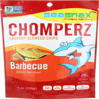 SeaSnax, Chomperz, Crunchy Seaweed Chips, Barbecue, 1 oz(Pack of 3)