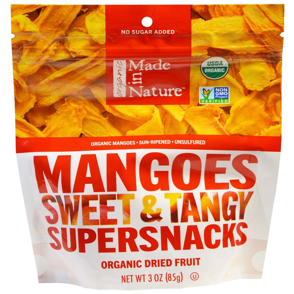 Made in Nature, Organic Mangos Sweet & Tangy Supersnacks, 3 oz(Pack of 3)