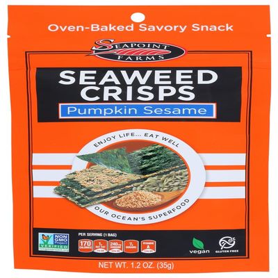 Seapoint Farms, Seaweed Crisps, Pumpkin Sesame, 1.2 oz(Pack of 6)