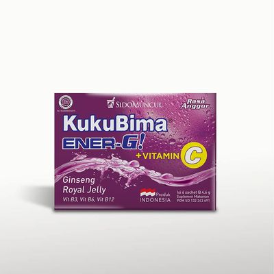 Kuku Bima Ener-G! Grape Energy Drink 6 Sachets, 4.5g Each