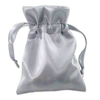 Satin Jewelry Gift Pouches 3x4 Silver (Package of 100) - Drawstring Gift Bags