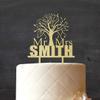 Mr and Mrs Wedding Cake Topper Rustic Wooden Tree Cake Topper 5"- 6" Inches Wide view 2