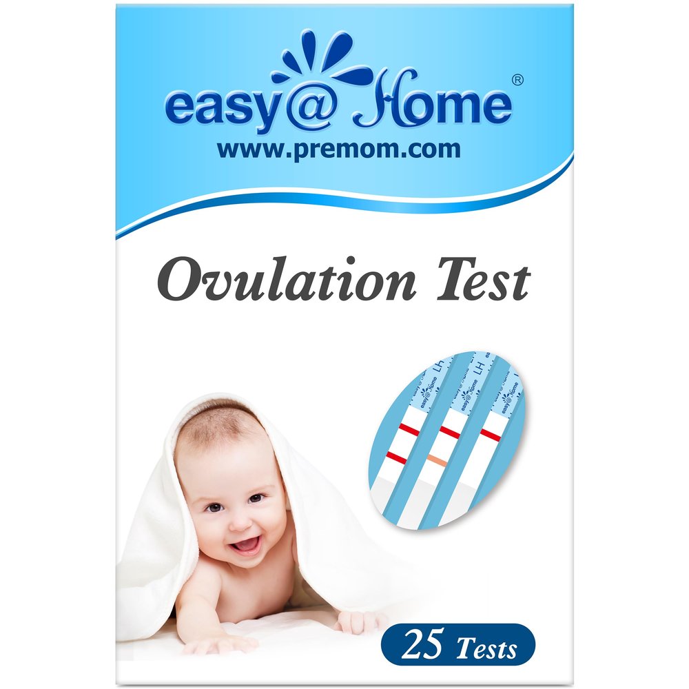 Easy@Home Ovulation Test Strips, 25 Pack Fertility Tests, Ovulation Predictor Kit, Powered by Premom Ovulation Predictor iOS and Android App, 25 LH Strips