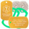 Custom 2 Pack - Penicillin Allergy Medical Alert ID Necklaces with Gold Custom Tags, Green Silencers, and 30'' USA Chains view 1