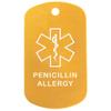 Custom 2 Pack - Penicillin Allergy Medical Alert ID Necklaces with Gold Custom Tags, Green Silencers, and 30'' USA Chains view 2