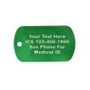 Custom 2 Pack - Penicillin Allergy Medical Alert ID Necklaces with Green Custom Tags, Green Dark Silencers, and 30'' USA Chains view 3