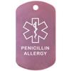 Custom 2 Pack - Penicillin Allergy Medical Alert ID Necklaces with Pink Custom Tags, Green Silencers, and 30'' USA Chains view 2