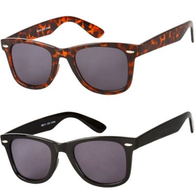 2 Pair Readers.com the Dallas Retro Square Sun Readers 2.75 Tortoise and Black