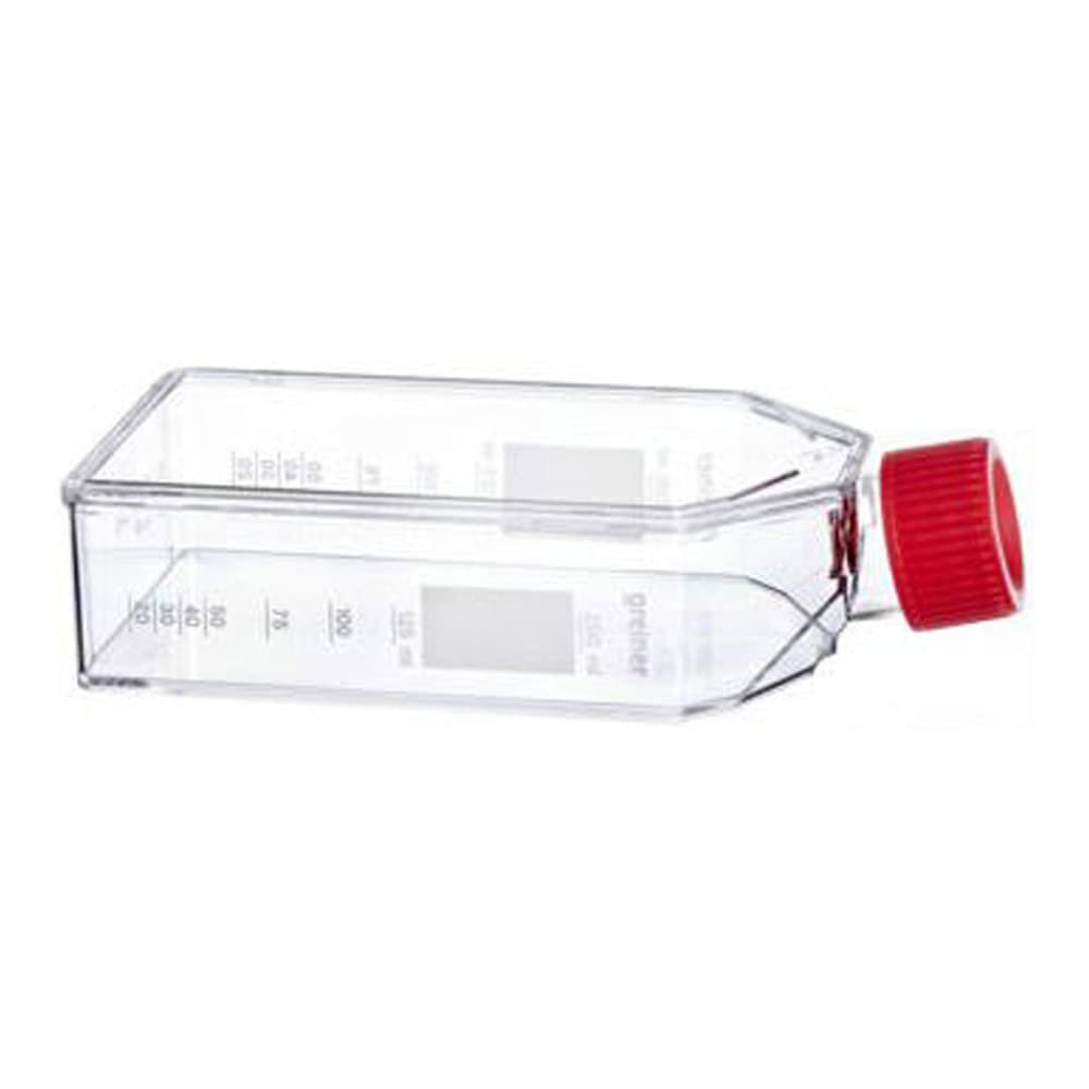 Greiner Bio-One 658940 CELLCOAT T75 Tissue Culture Flask, Canted Neck with Filter Cap, Coated with Poly-L-Lysine, 250 mL Volume (Pack of 50)
