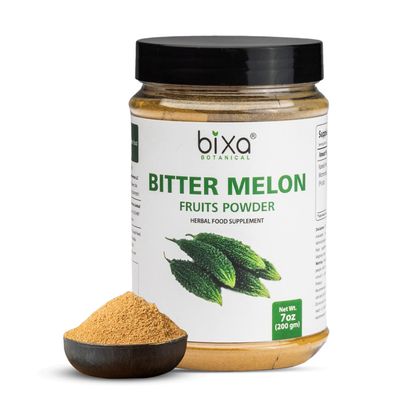 bixa BOTANICAL Bitter Melon Powder (Momordica Charantia/Karela Fruit Powder) - 200g / 7 Oz | Herbal Supplement for Skin and Stomach
