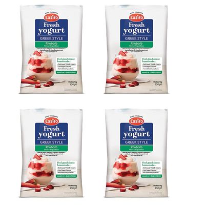 Greek Style Rhubarb Yogurt Mix Sachets, 4 x 230g - Each Makes 1kg