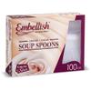 [100 Soup Spoons] Embellish Crystal Clear Disposable Heavy Duty Plastic Spoons, Ideal For Wedding, Catering, Parties, Buffets, Events, Or Everyday Use, view 1