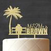Darling Souvenir Mr and Mrs Couple Cake Topper Rustic Wooden Tree Wedding Cake Topper Cake Decoration 7"-8" Inches Wide view 3