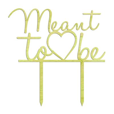 Darling Souvenir Meet to Be Custrom Love Cake Topper with Heart Rustic Wooden Cake Topper Cake Decoration 6"-7" Inches.
