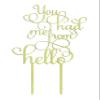You Had Me From Hello Custom Wooden Cake Topper Personalized Rustic Cake Topper Cake Decoration 5"-6" Inches Wide view 1