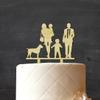 Darling Souvenir Personalized Family Silhouette Cake Topper with Dog Rustic Wooden Cake Topper Cake Decoration 6"-7" Inches Wide view 2