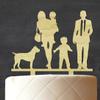 Darling Souvenir Personalized Family Silhouette Cake Topper with Dog Rustic Wooden Cake Topper Cake Decoration 6"-7" Inches Wide view 3