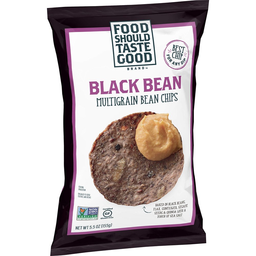 Food Should Taste Good, Tortilla Chips, Multigrain Bean Chips, Black Bean, 5.5 oz (Pack of 1)