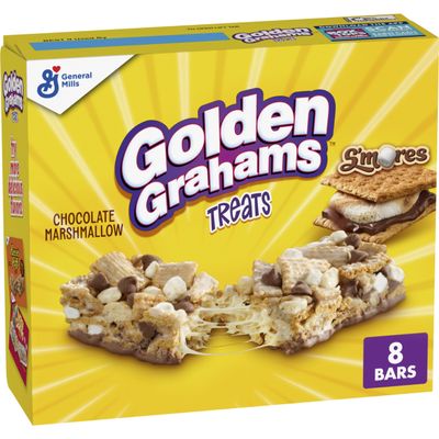 Golden Grahams Breakfast Cereal Treat Bars, S'mores, Snack Bars, 8 Ct, 8.48 oz