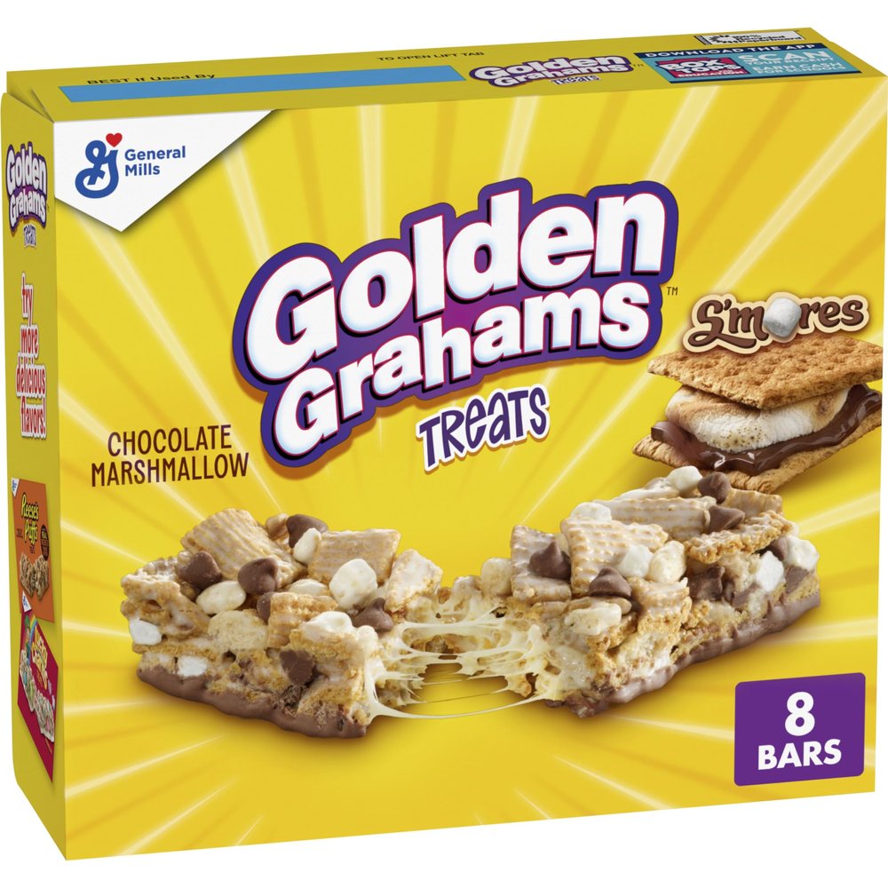Golden Grahams Breakfast Cereal Treat Bars, S'mores, Snack Bars, 8 Ct, 8.48 oz
