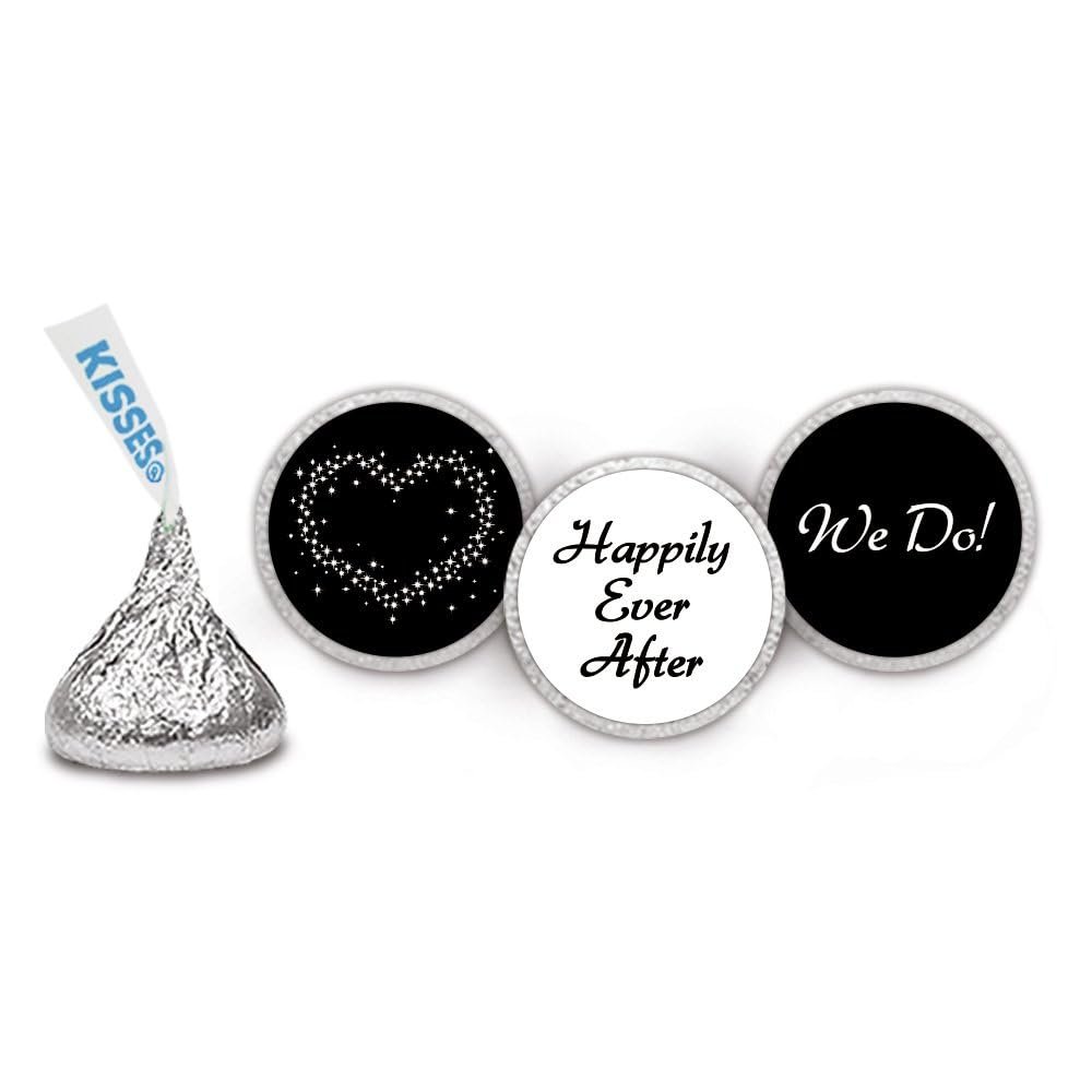 200 Completely Assembled Wedding HERSHEY Kisses - DIY Favors - Dazzle - Black