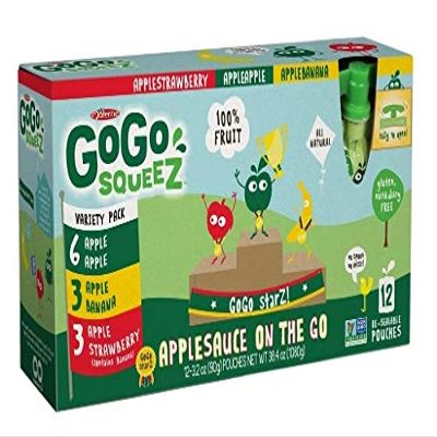 GoGo SqueeZ Variety Pack On the Go Apple Sauce, 3.2 Ounce -- 72 per case.