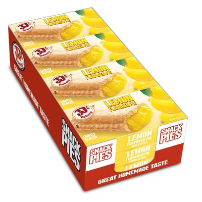 JJ's Bakery Lemon Pie Snack Pies, Individual Dessert, Fresh-Baked, Nut-Free, Kosher Parve, 4 Oz Each (Pack of 12)