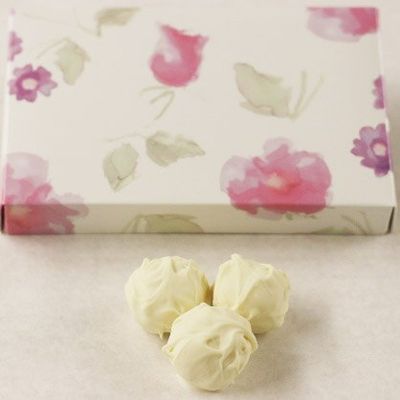 Scott's Cakes White Chocolate Covered Coffee Truffles in a 1 Pound Pastel Flower Box