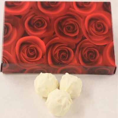 Scott's Cakes White Chocolate Covered Grape Truffles in a 1 Pound Red Roses Box
