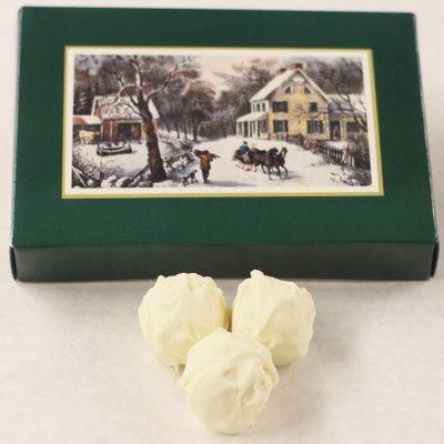 Scott's Cakes White Chocolate Covered Pomegranate Truffles in a 1 Pound Homestead Box