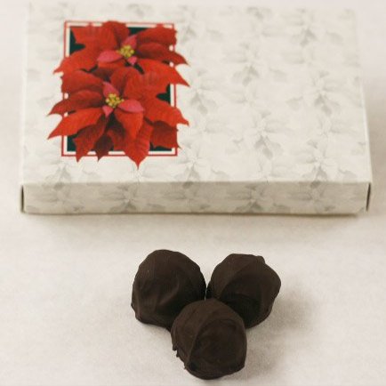 Scott's Cakes Dark Chocolate Covered Wild Berry Truffles in a 1 Pound Poinsettia Box