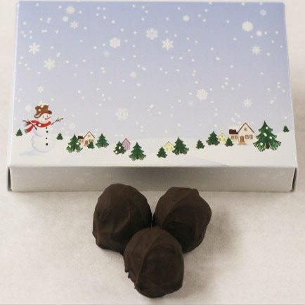 Scott's Cakes Dark Chocolate Covered Cookies & Cream Truffles in a 1 Pound Winter Wonderland Box